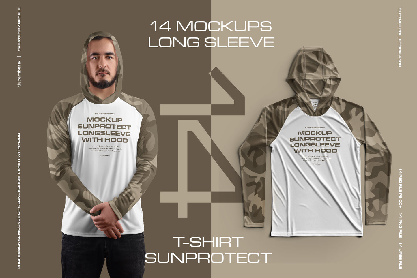 14 Men's Mockups Long Sleeve T-Shirt SunProtect