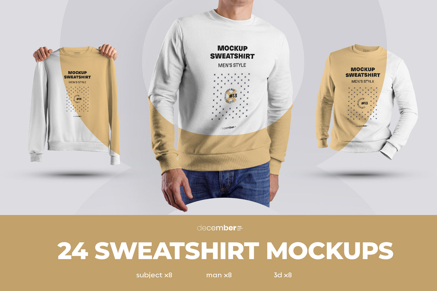 24 Mockup Men Sweatshirt - Man/3D/Objects ( Collection #3 )