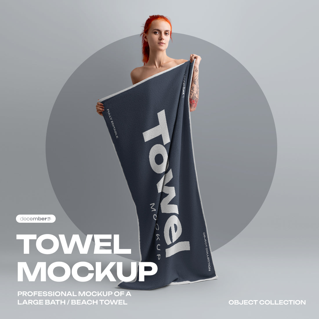 6 Mockup of a Large Bath / Beach Towel. Vol.2