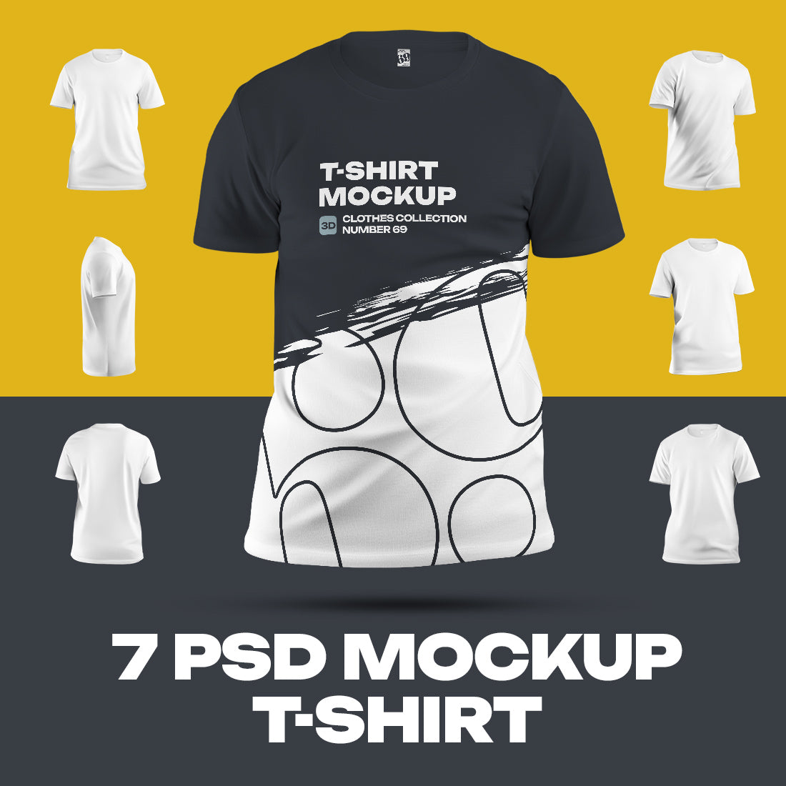 7 Mockups Man T-Shirt