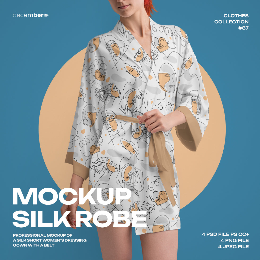 4 Mockups of a Silk Robe