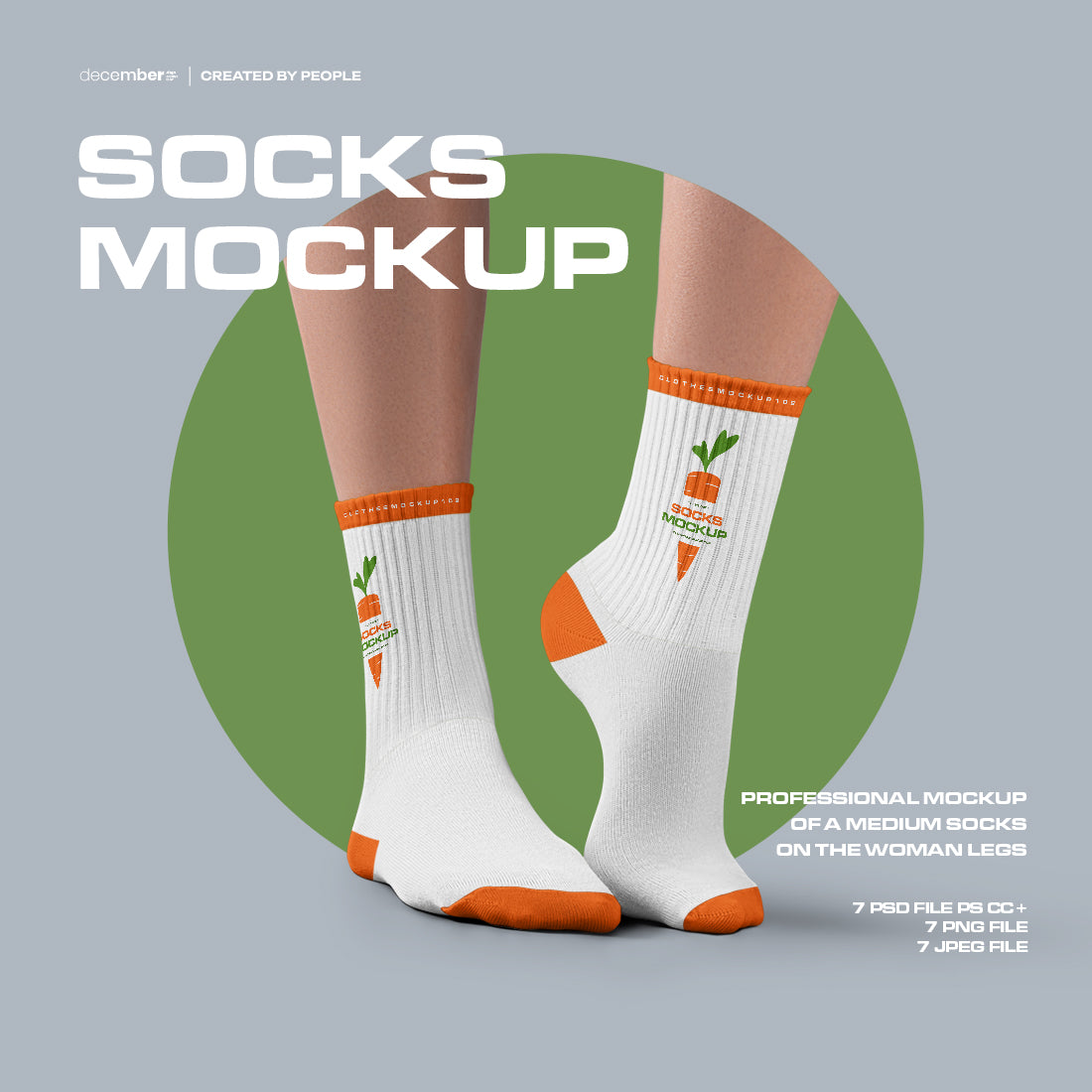 7 Mockups Medium Socks on the Woman Legs