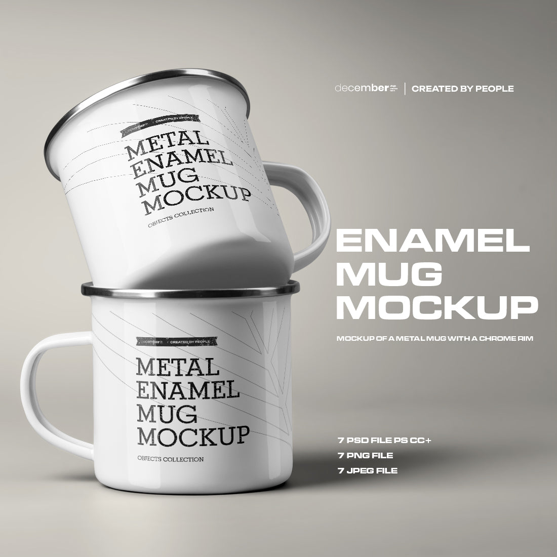7 Mockups of Enamel Metal Mug