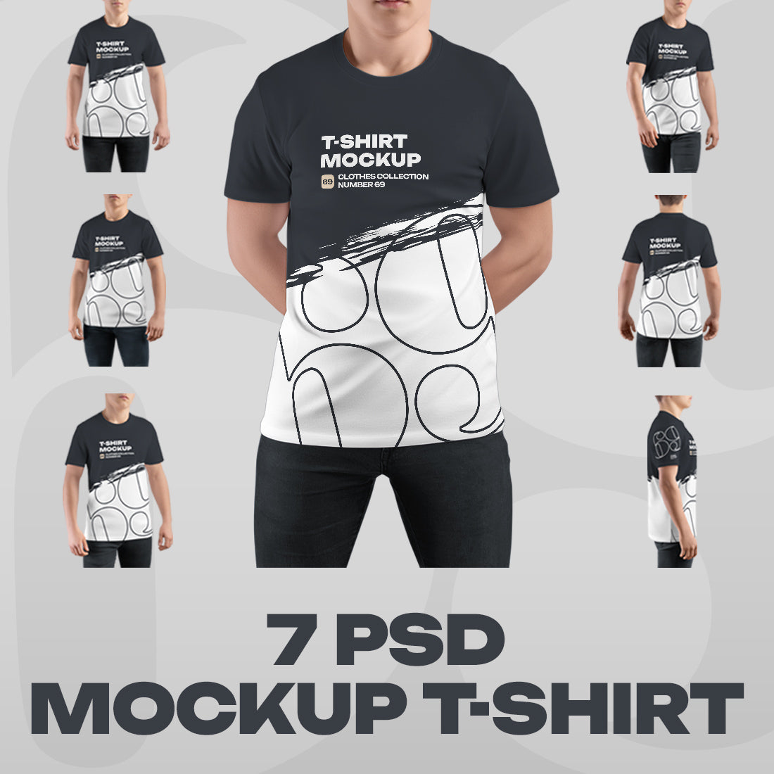 7 Mockups Man T-Shirt