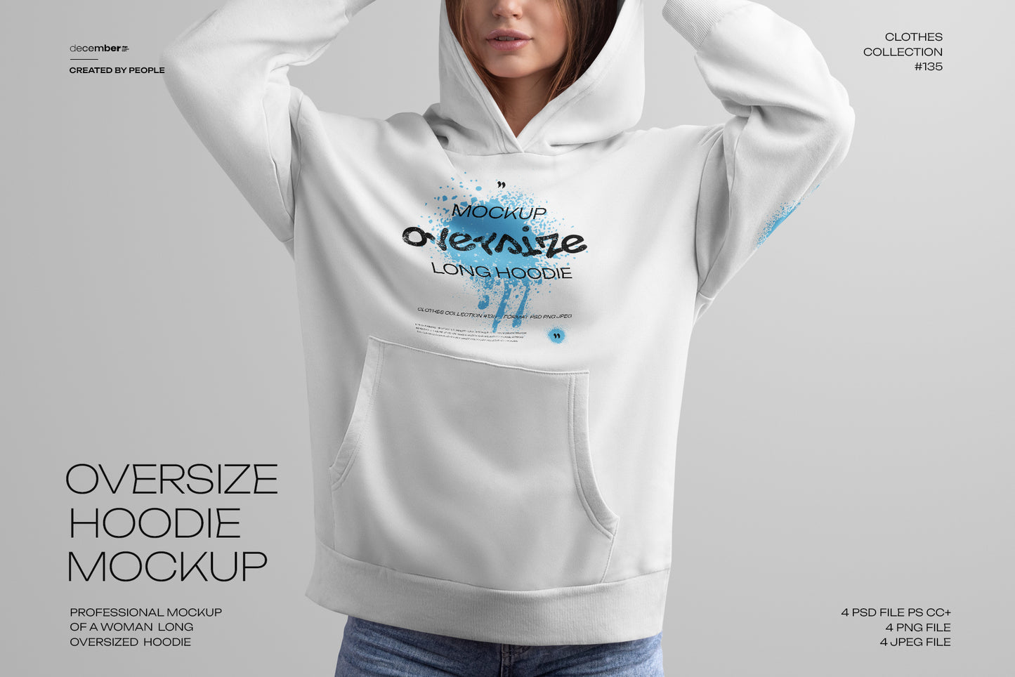 4 Mockups Woman Oversize Long Hoodie. vol.03