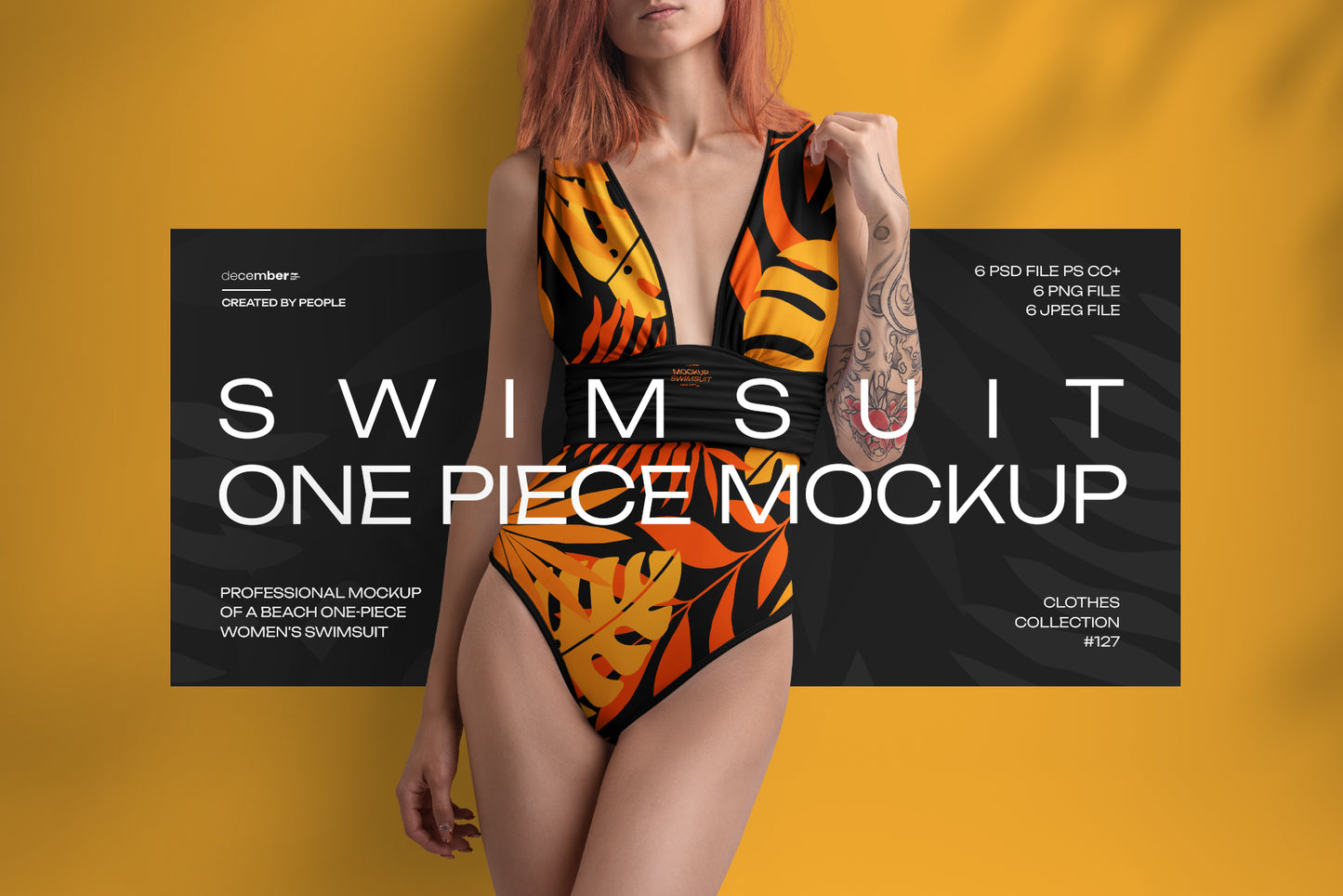 8 Mockups of a One Piece Women's Swimsuit. vol.02