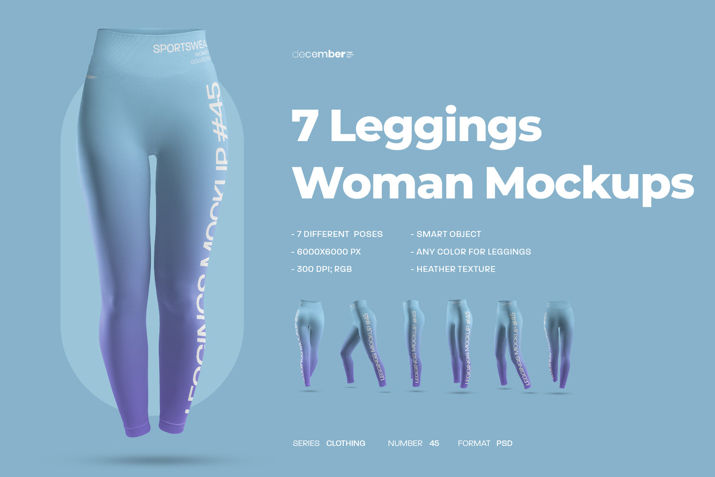 7 Mockups Sports Leggings With Wide Elastic Waist