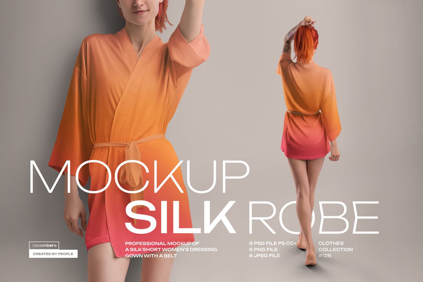 6 Mockups of a Silk Robe. Vol 02