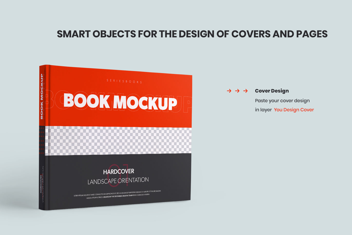 8 Book Mockups Hard Cover Landscape Oriantation. Set 2.