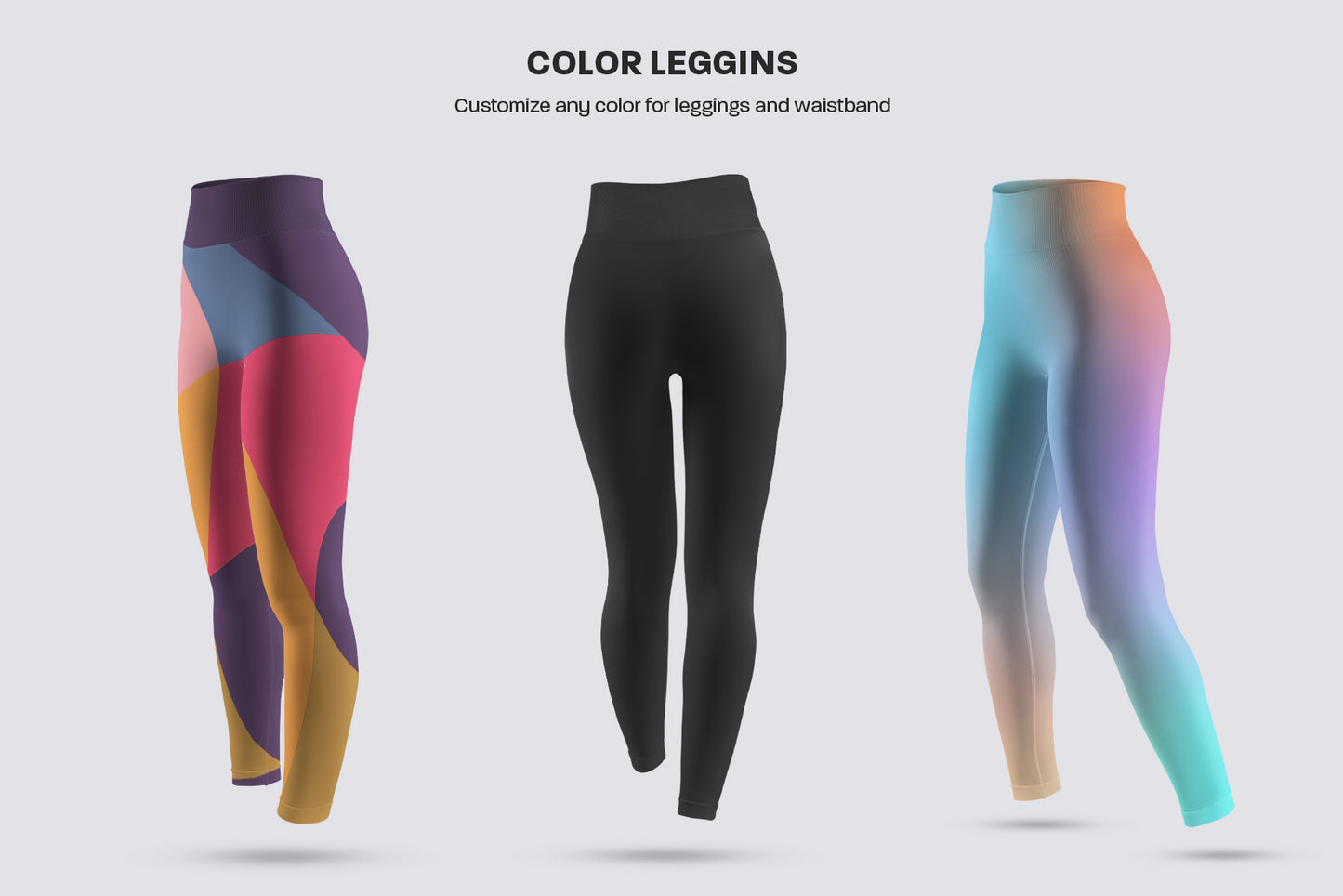 7 Mockups Sports Leggings With Wide Elastic Waist