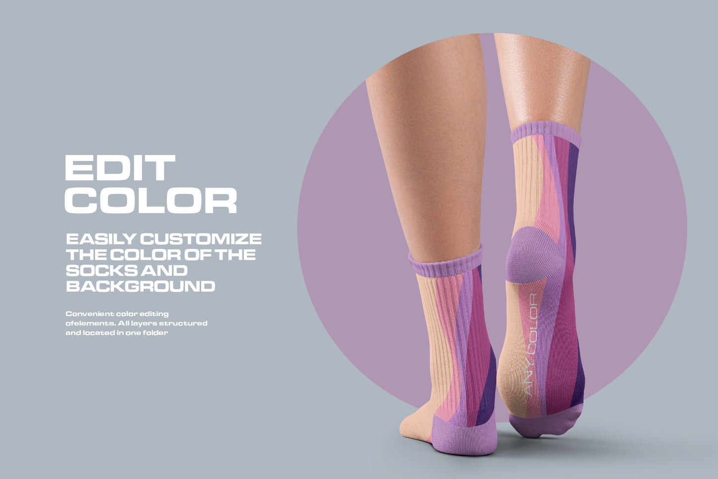 7 Mockups Medium Socks on the Woman Legs