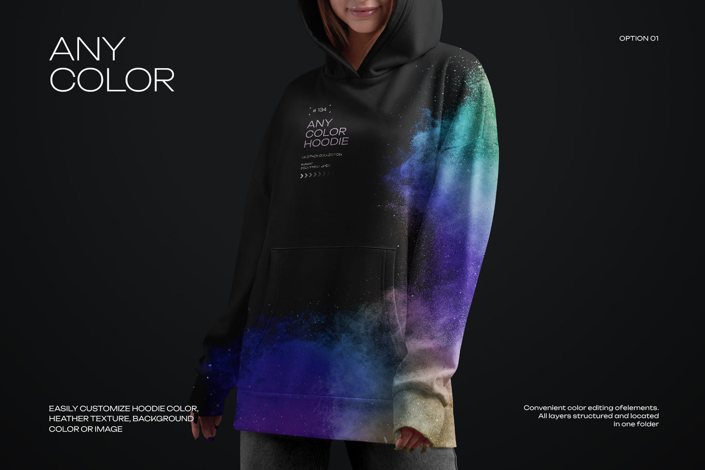 5 Mockups Woman Oversize Long Hoodie. vol.02