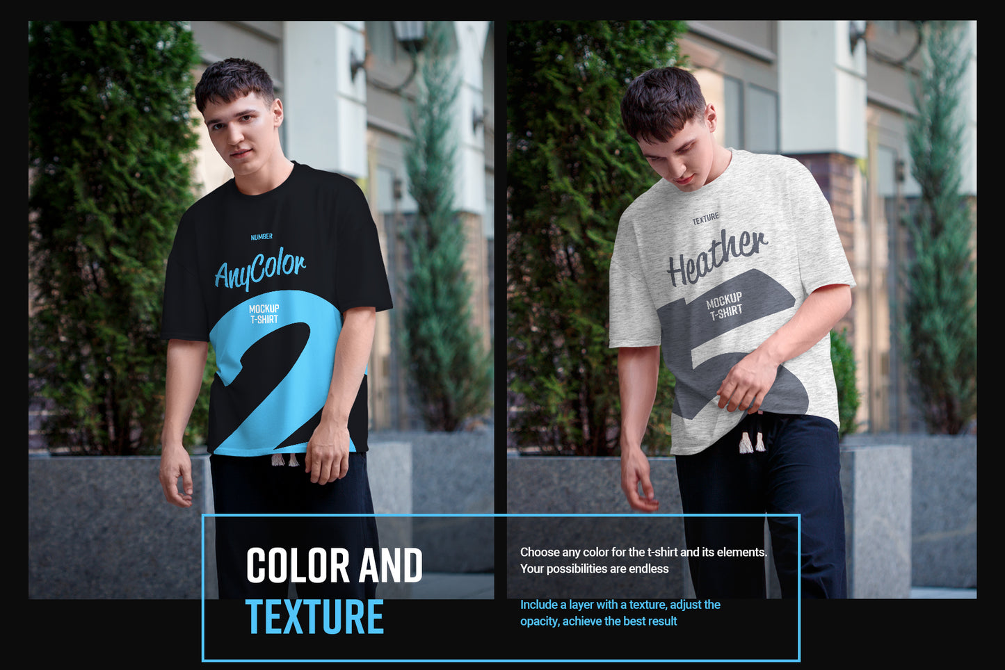 8 Oversized T-shirt Mockup. Urban Style