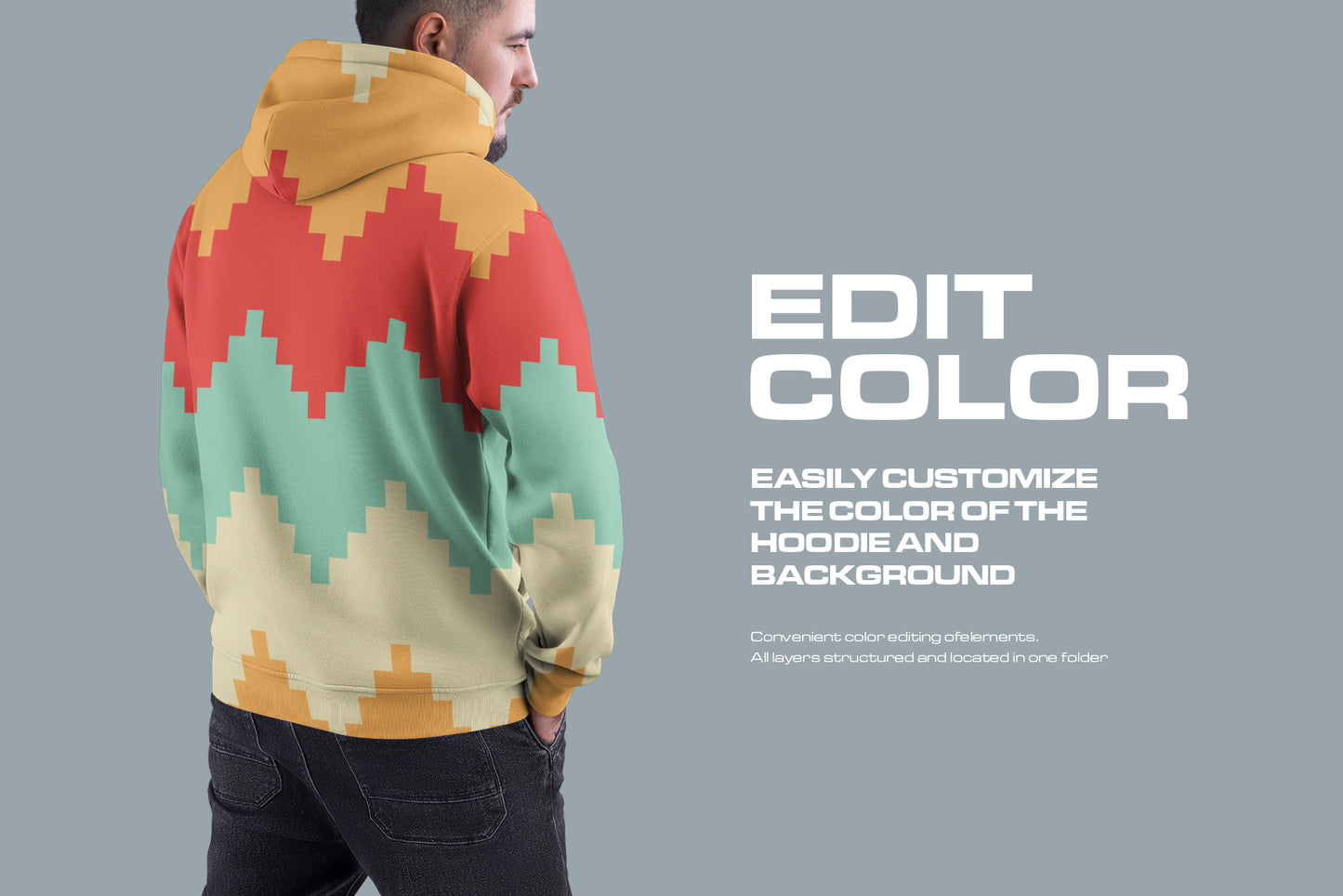 4 Mockups Oversize Hoodie. Front and Back
