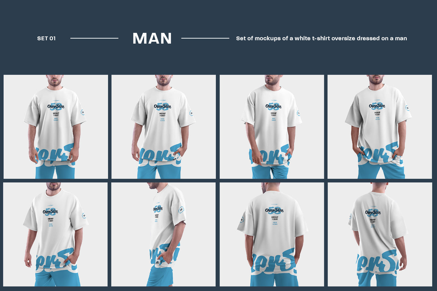 24 Oversize T-Shirt Mockup – Man/3D/Subjects ( Collection #6 )