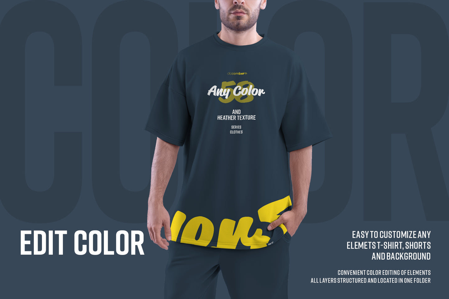 9 Mockups Oversize T-shirt and Shorts