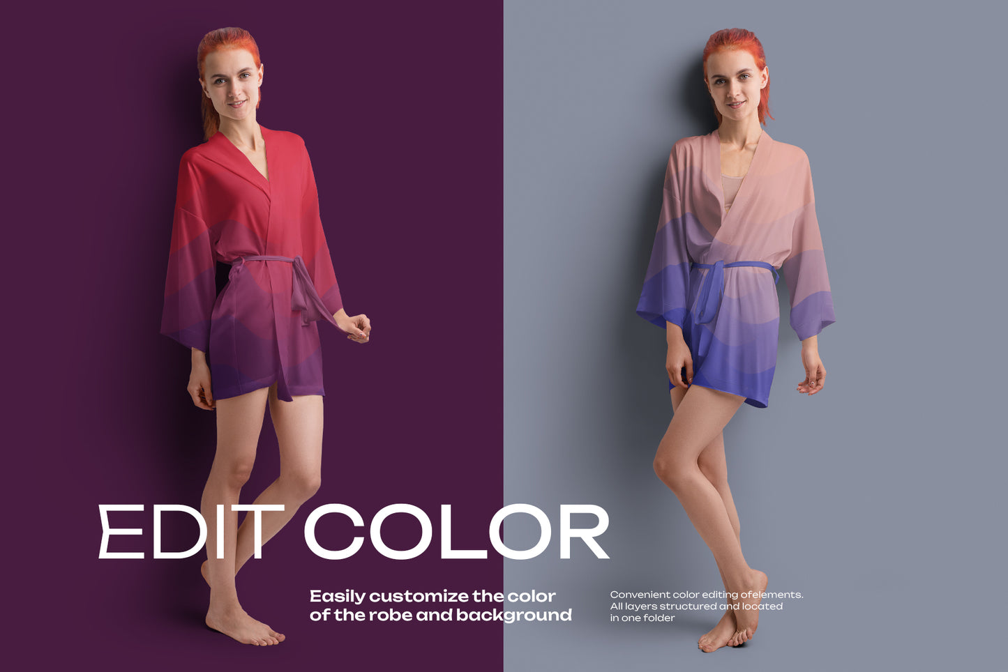 6 Mockups of a Silk Robe. Vol 02
