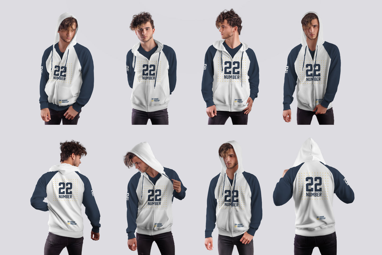 24 Zip Hoodie Mockup - Man/3D/Subjects ( Collection #5 )