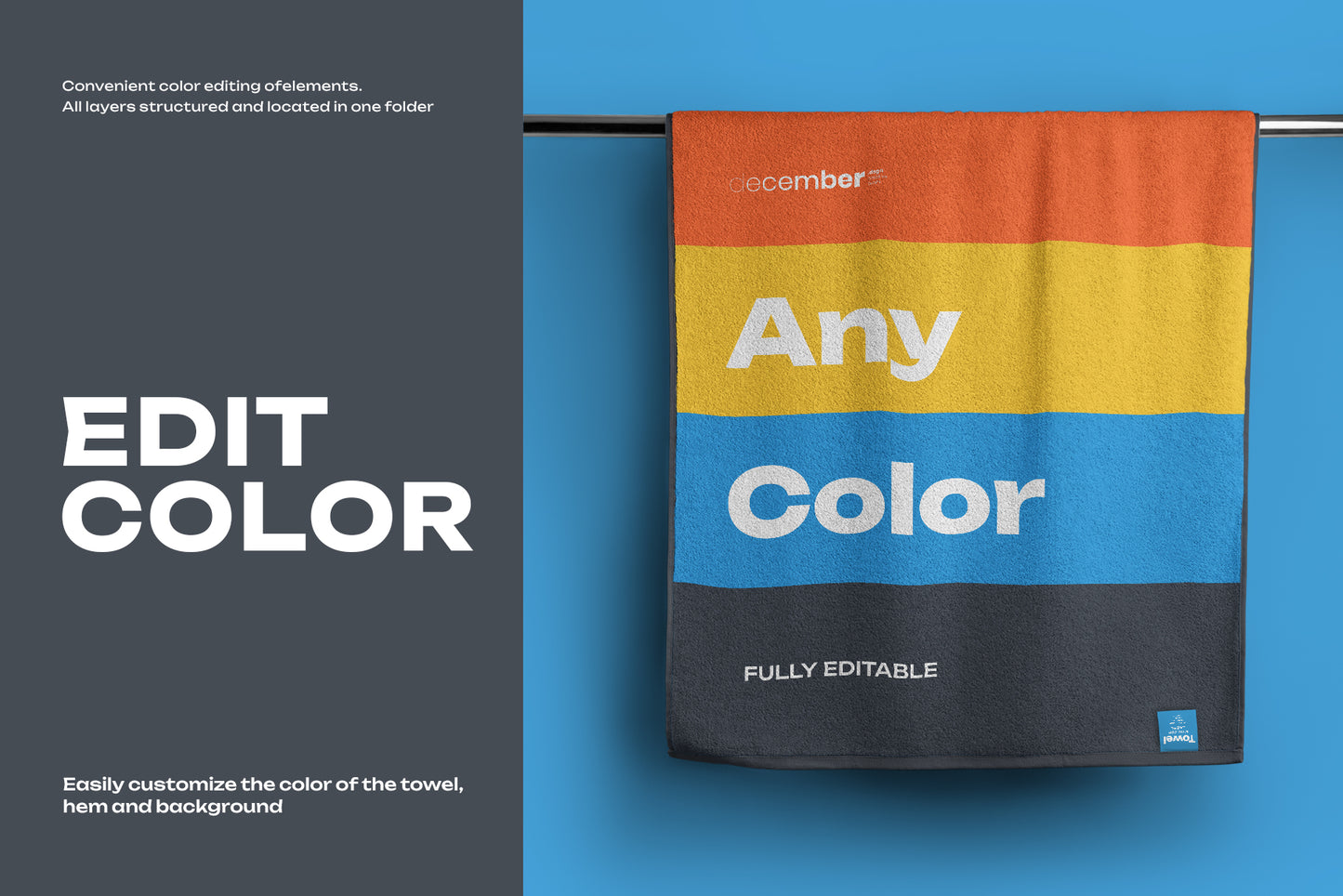 6 Mockup of a Large Bath / Beach Towel 