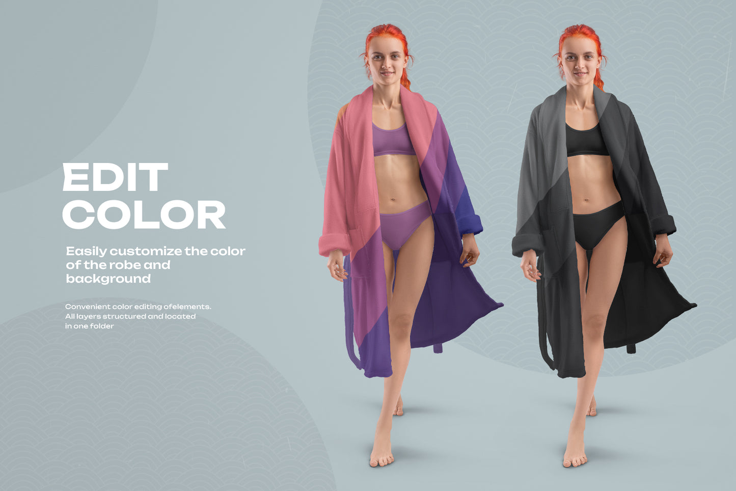 5 Mockups of a Terry Long Robe