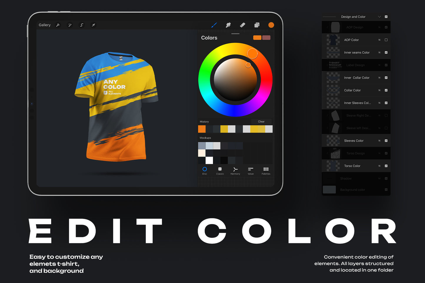 7 Mockups Man T-Shirt for Procreate