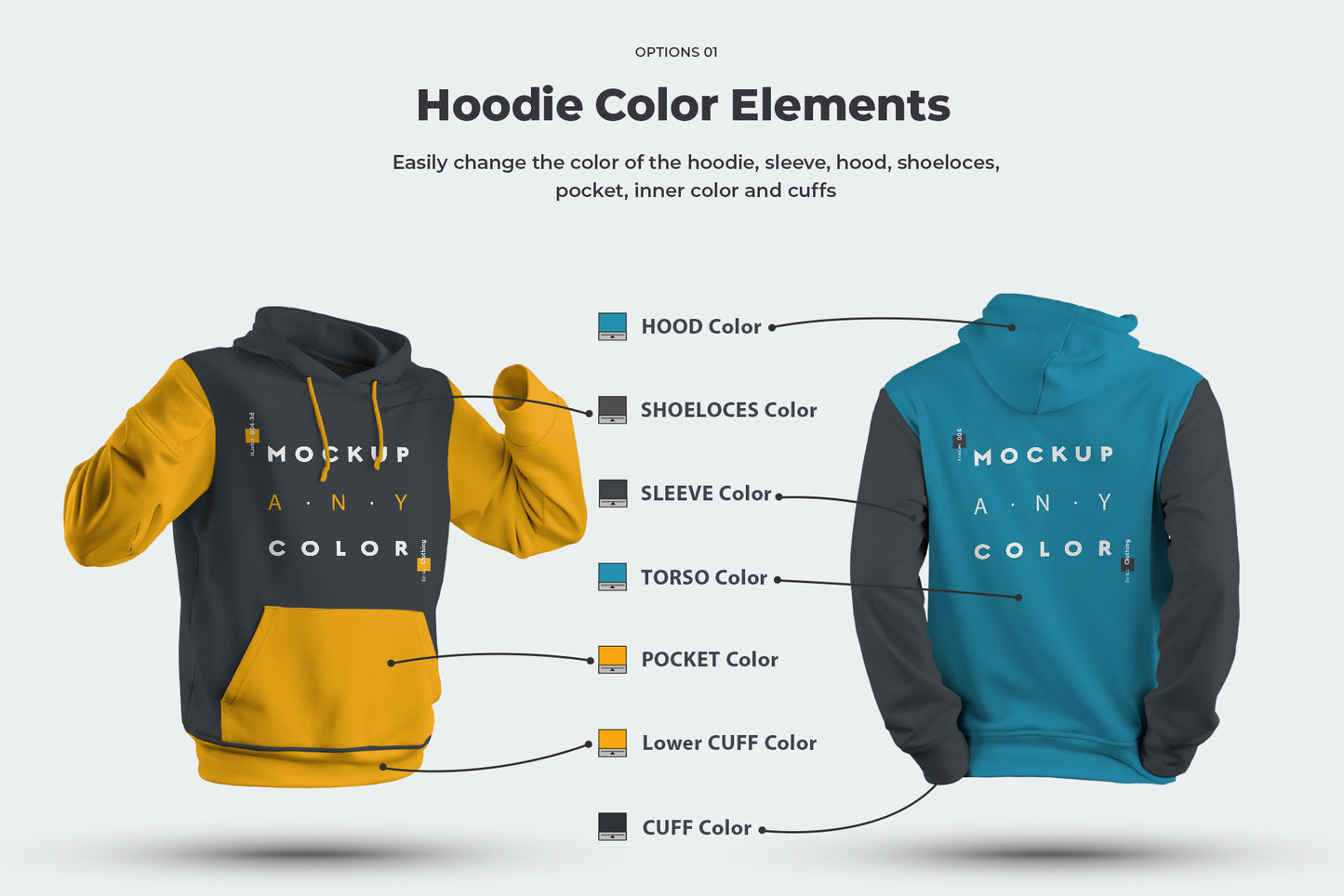 8 Mockups Hoodie. 3D Style