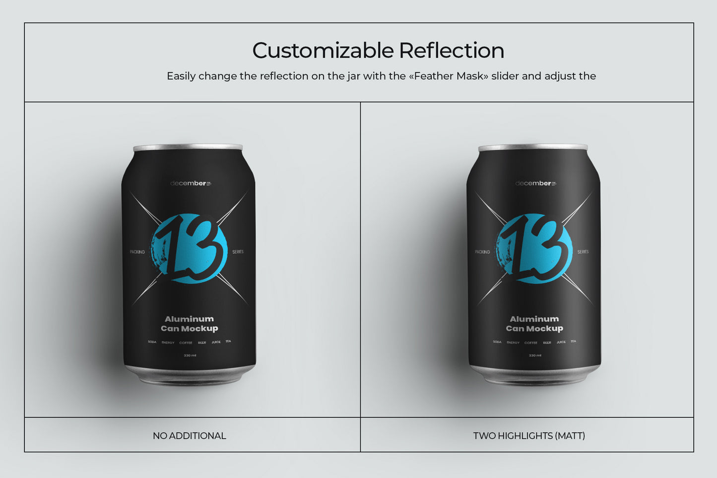 8 Mockups Aluminium Can.