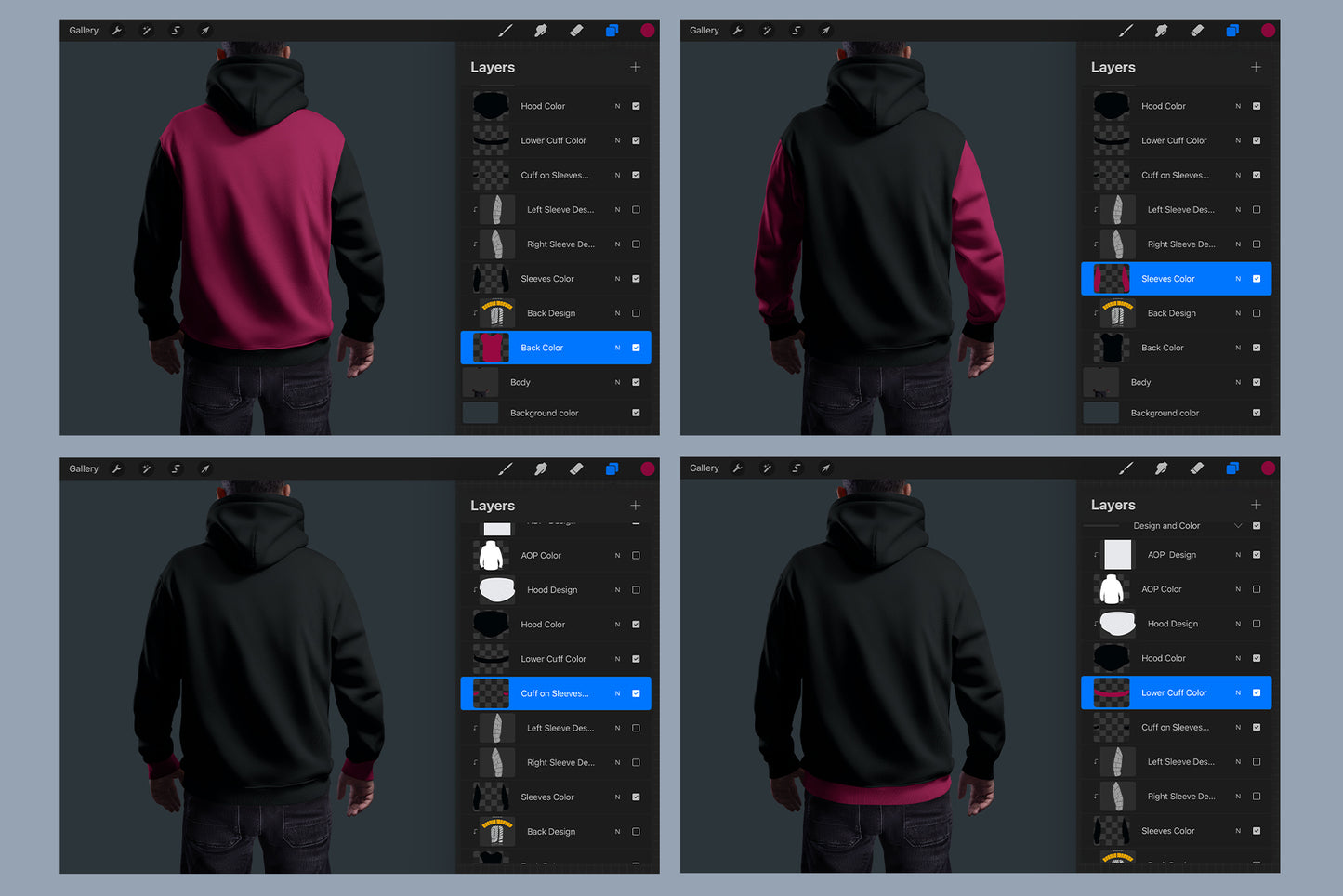 5 Mockups Oversize Hoodie for Procreate