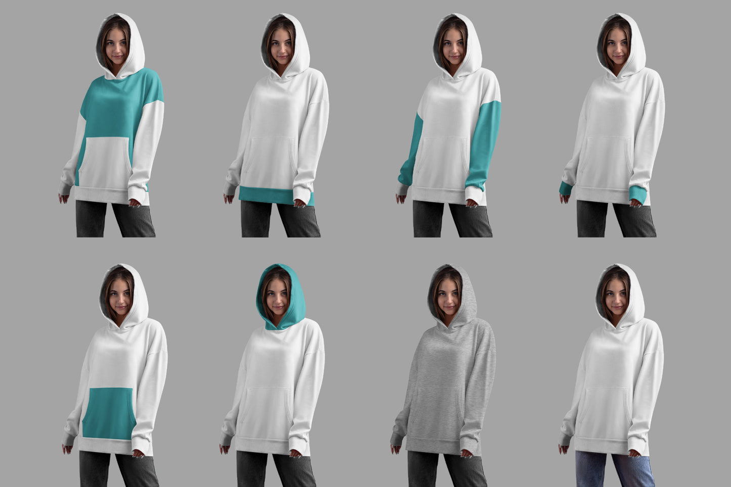 5 Mockups Woman Oversize Long Hoodie. vol.02