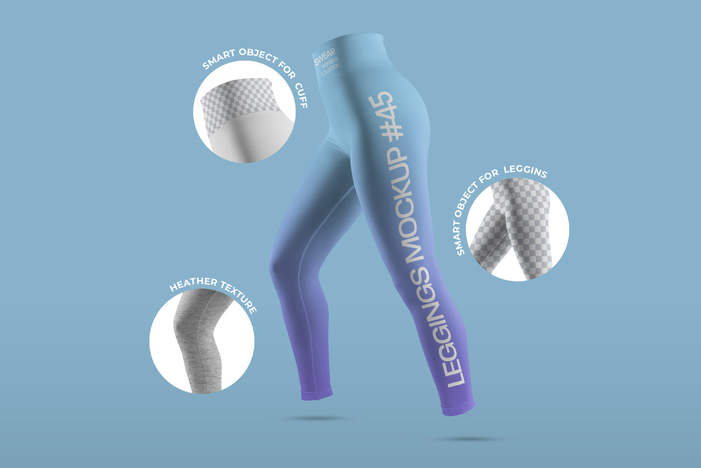 7 Mockups Sports Leggings With Wide Elastic Waist