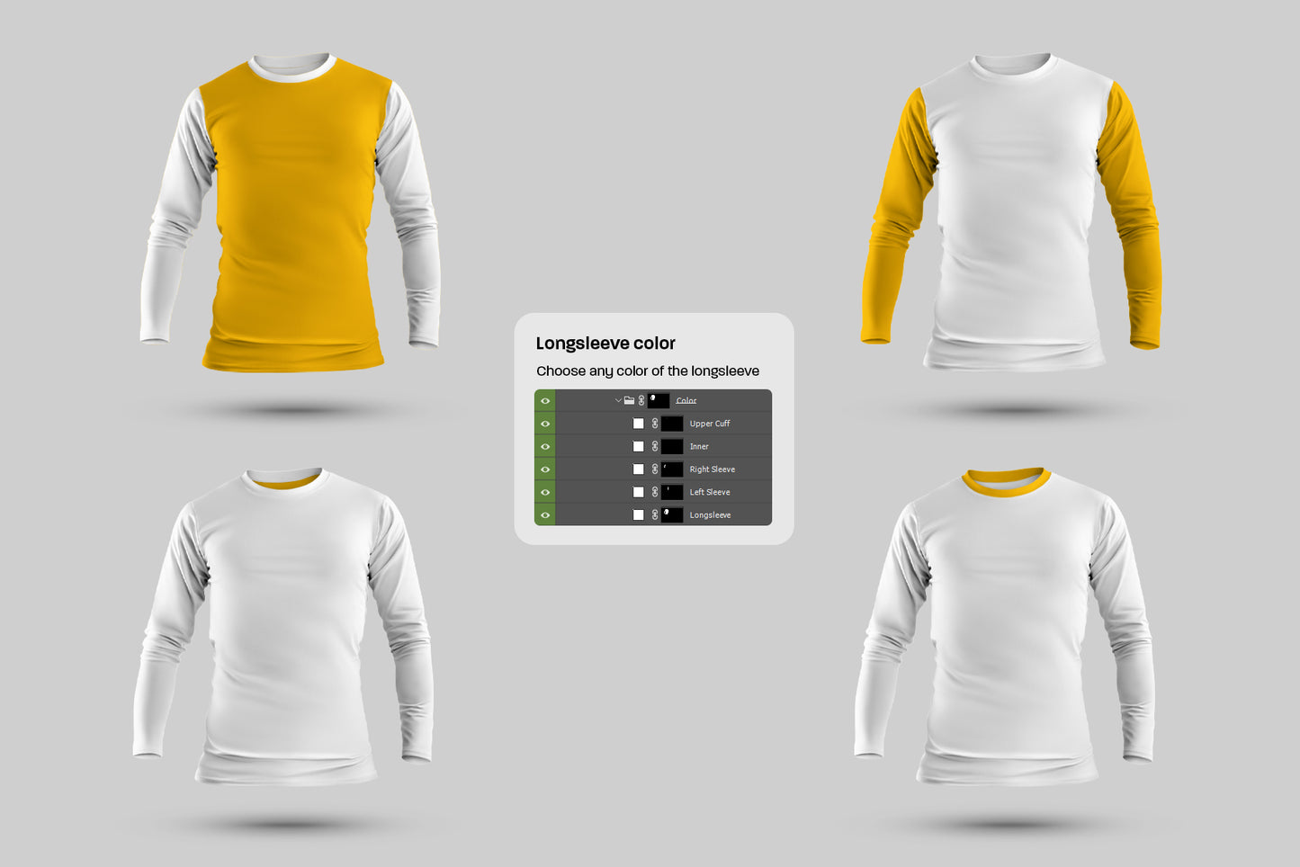 5 Men's Mockups Longsleeve T-Shirt
