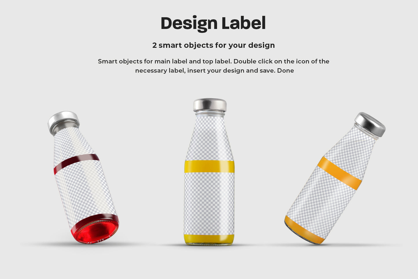 3 Mockup Glass Juice Bottle