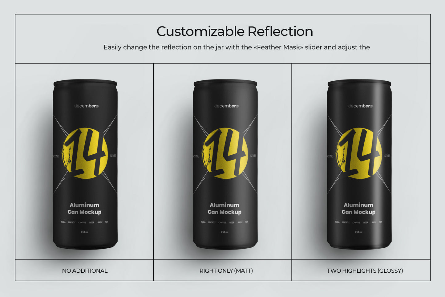10 Mockups Aluminium Can 250 ml