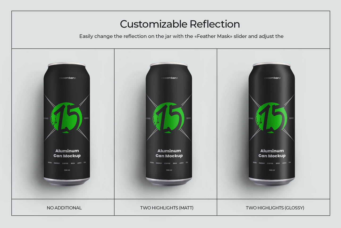 10 Mockups Aluminium Can 500 ml