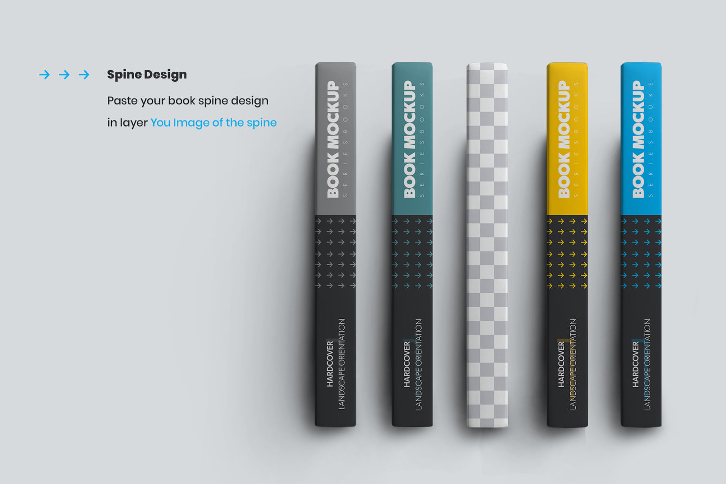 8 Book Mockups Hard Cover Landscape Oriantation