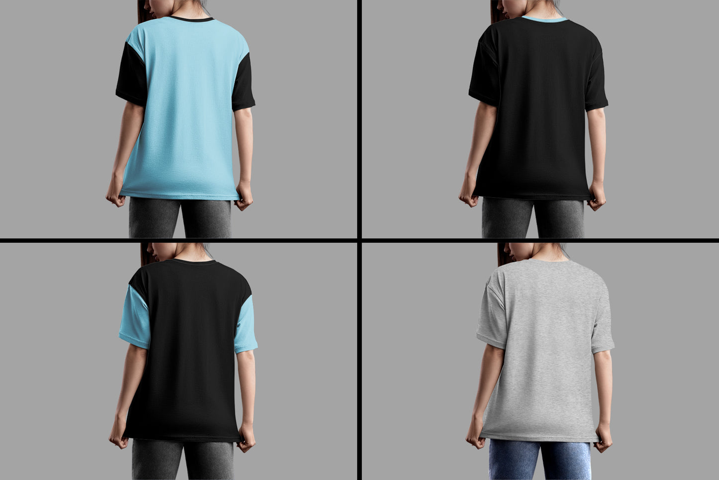 5 Mockups Woman Oversize T-Shirt