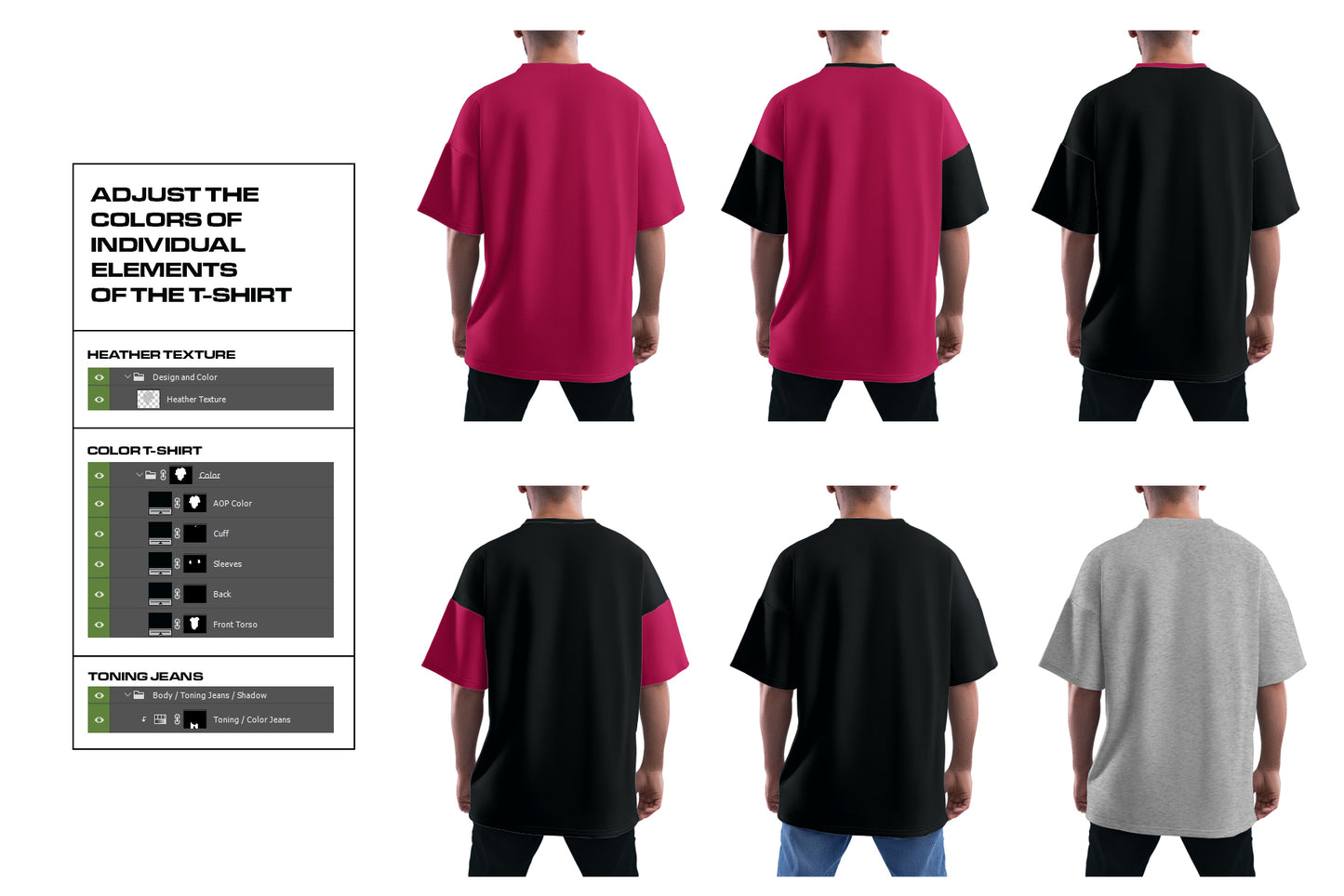 5 Mockups Oversize T-shirt