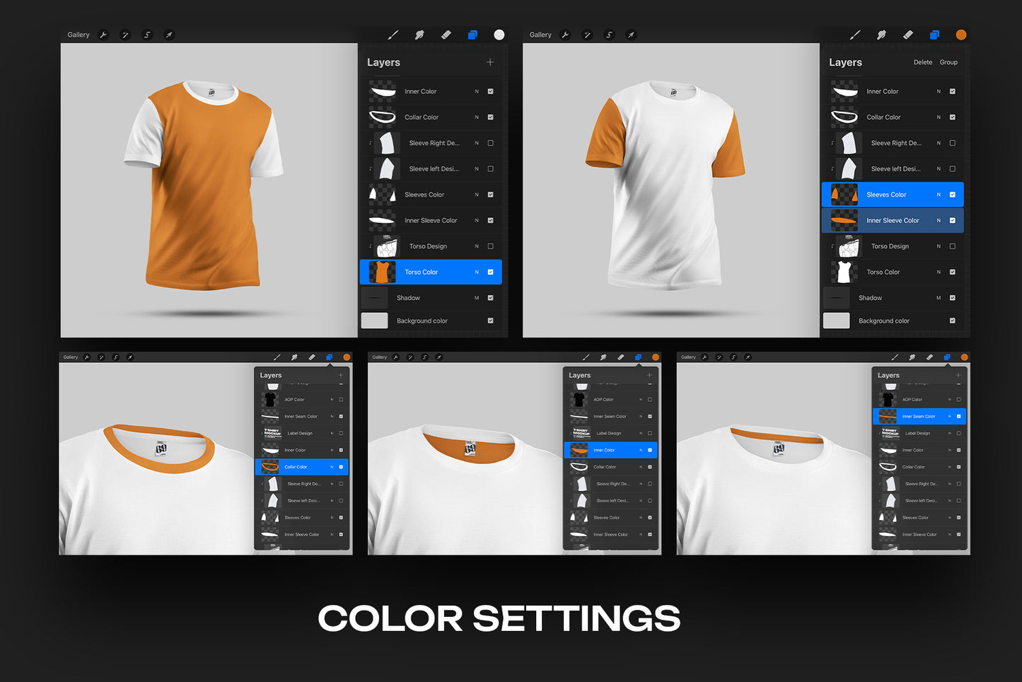 7 Mockups Man T-Shirt for Procreate