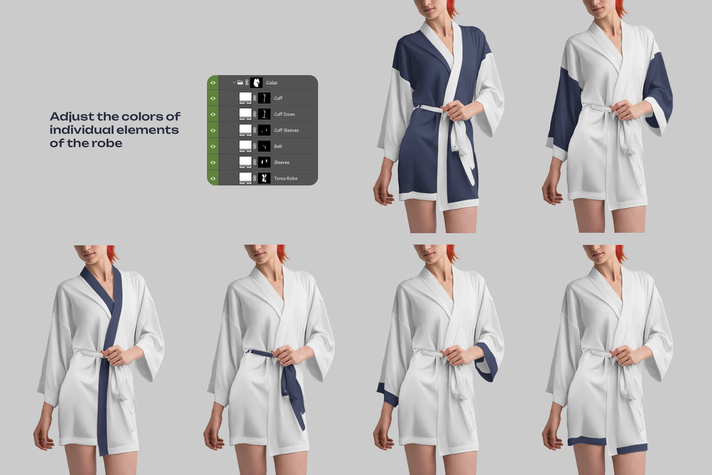 4 Mockups of a Silk Robe