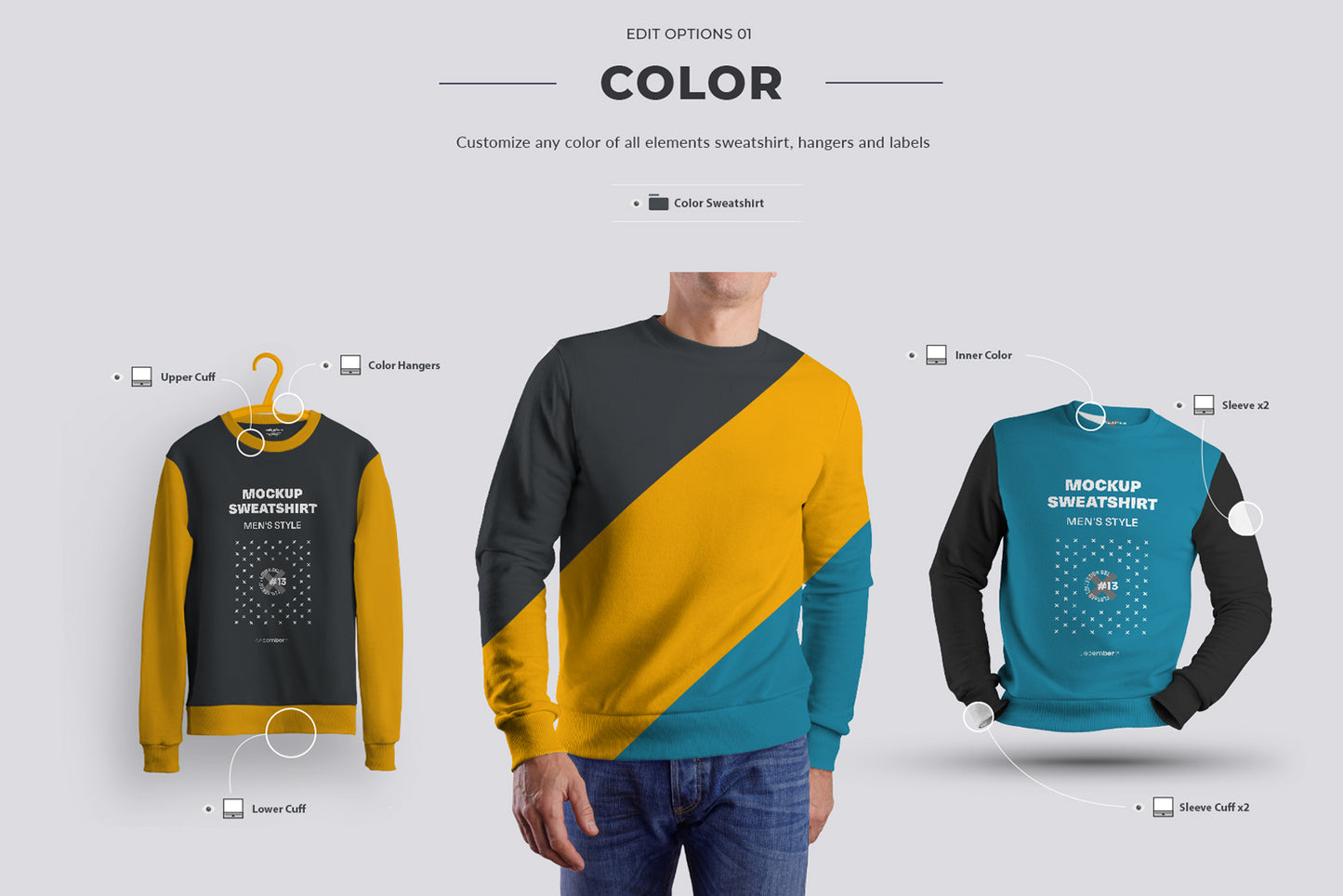 24 Mockup Men Sweatshirt - Man/3D/Objects ( Collection #3 )