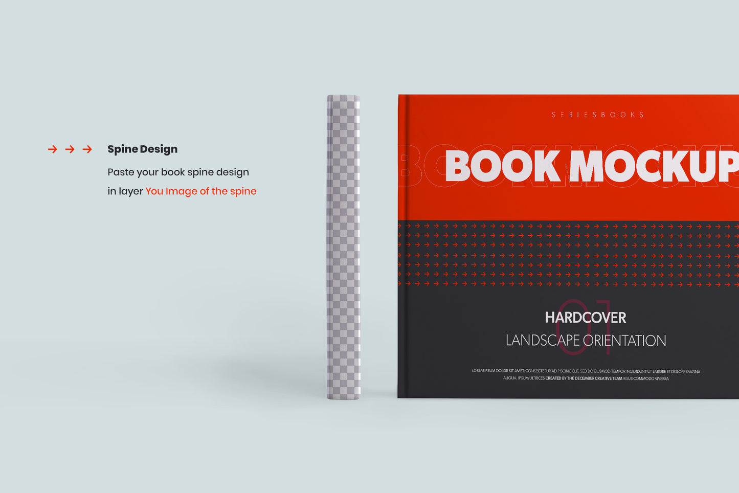 8 Book Mockups Hard Cover Landscape Oriantation. Set 2.