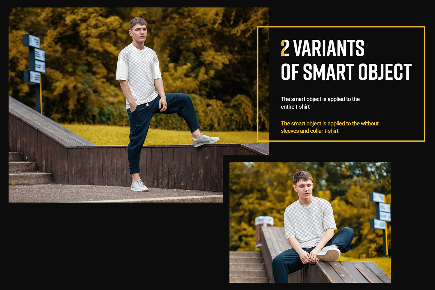 6 Oversized T-shirt Mockup on a Guy Outside