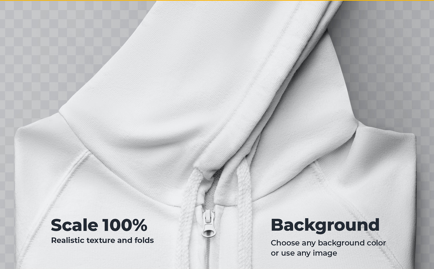 3 Folded Zip Hoodie Mockup