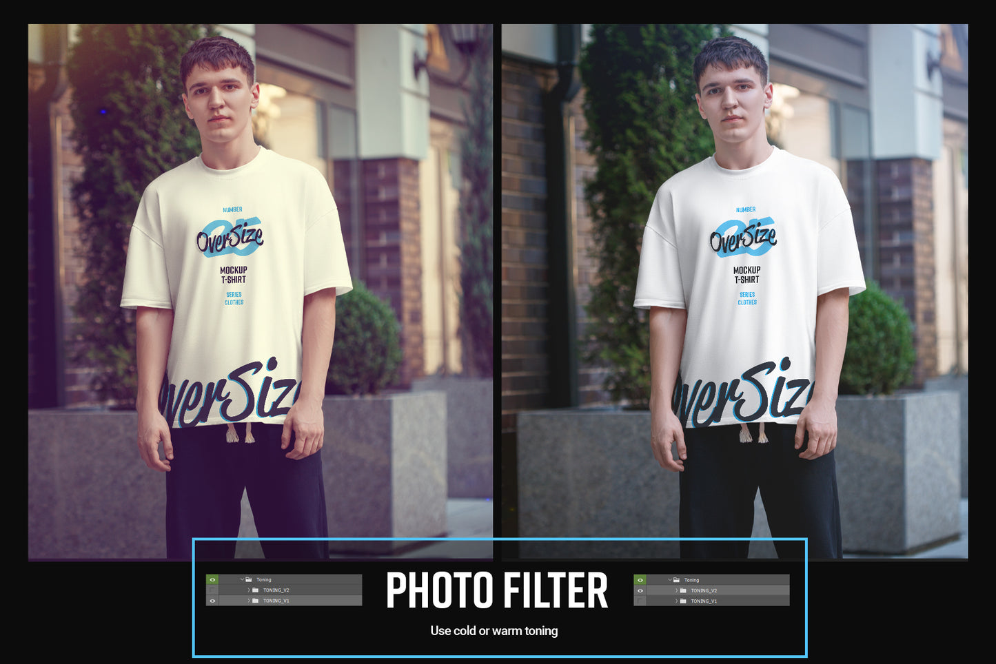 8 Oversized T-shirt Mockup. Urban Style
