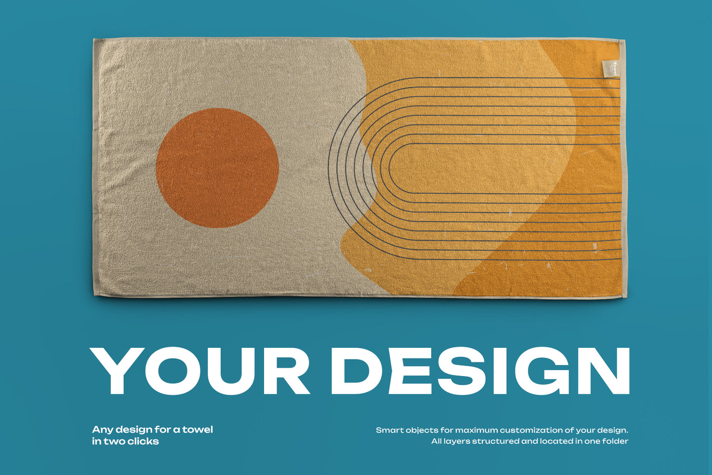 6 Mockup of a Large Bath / Beach Towel 