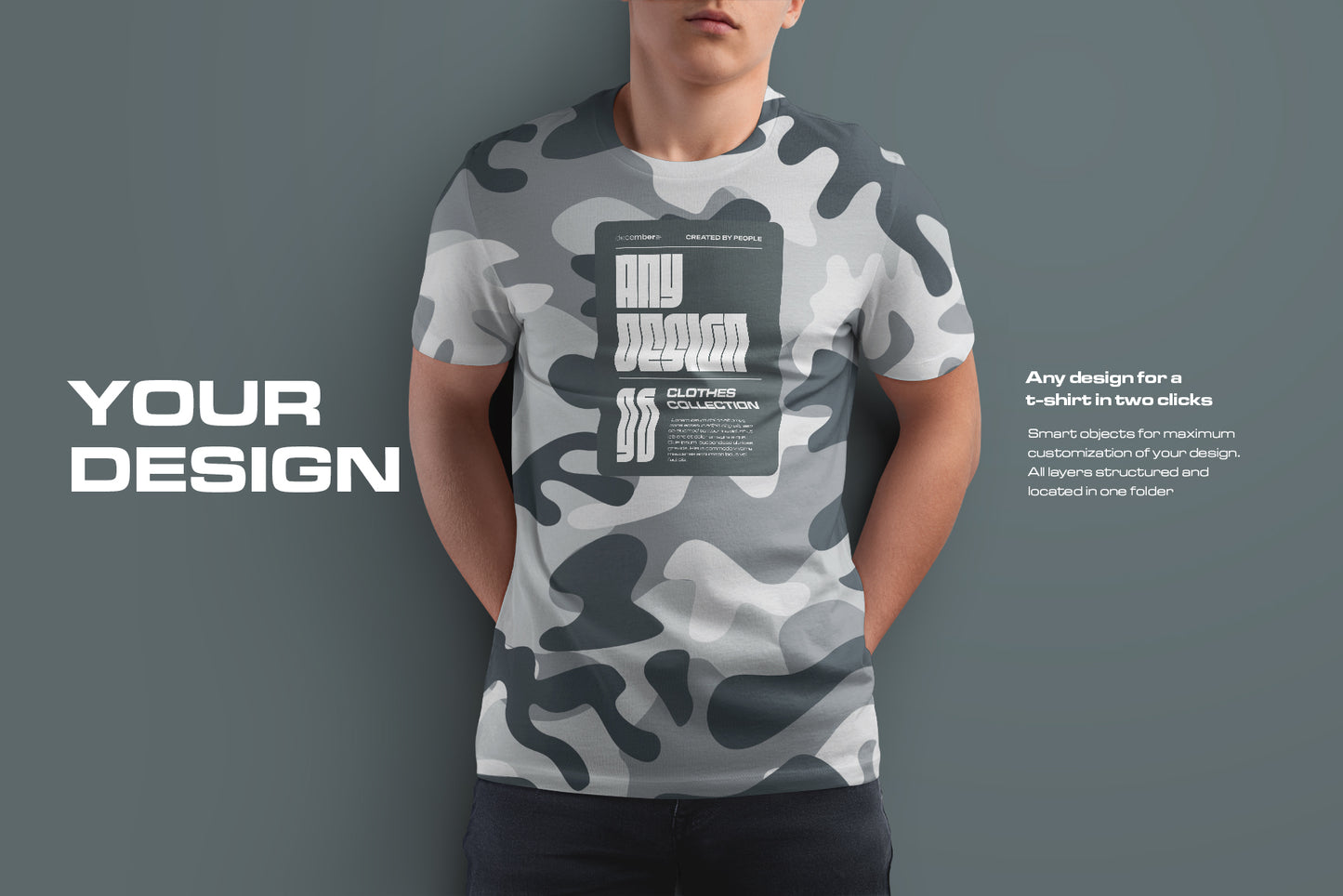 5 Mockups Man T-Shirt