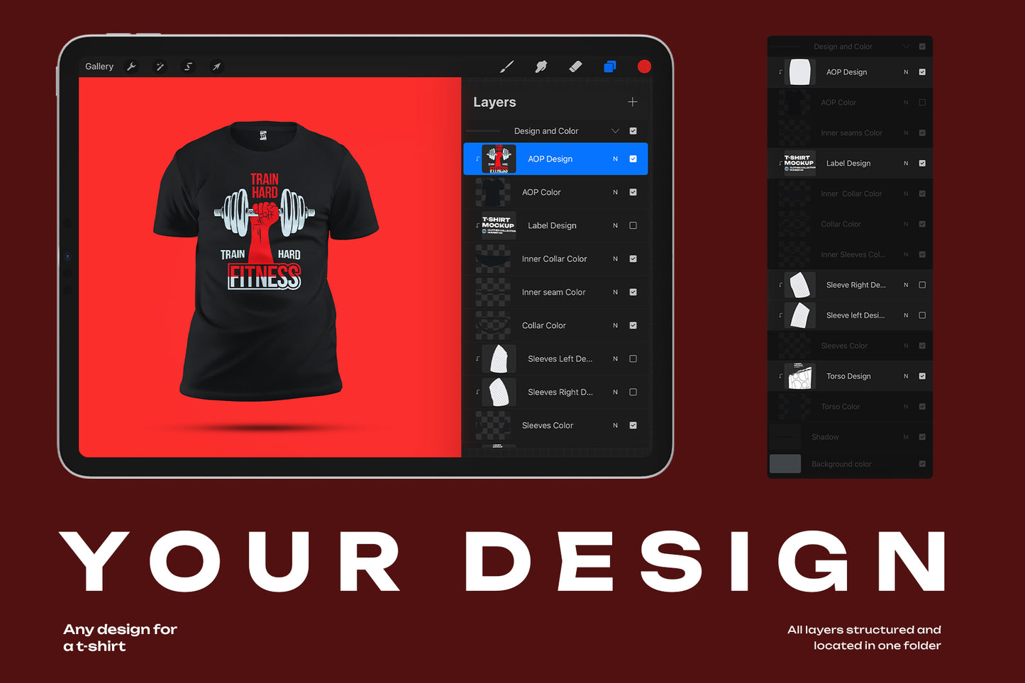 7 Mockups Man T-Shirt for Procreate