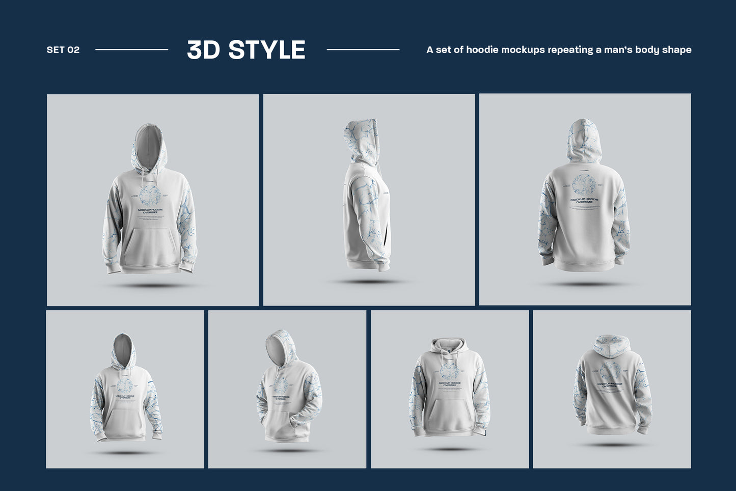21 Mockups Oversize Hoodie. 3 Different Style