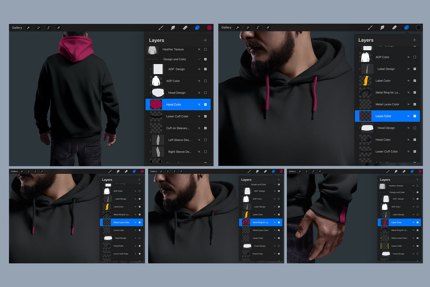 5 Mockups Oversize Hoodie for Procreate