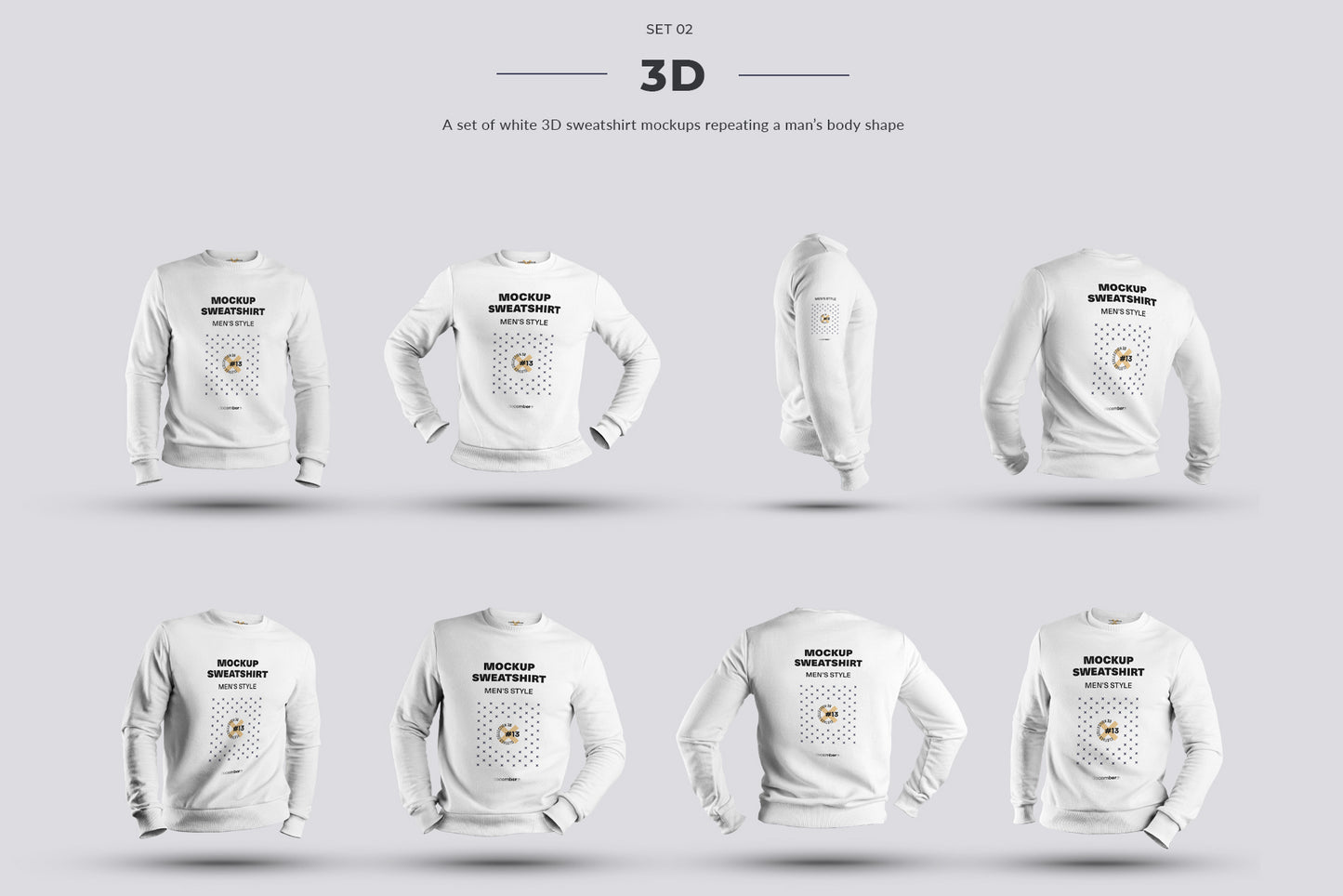 24 Mockup Men Sweatshirt - Man/3D/Objects ( Collection #3 )